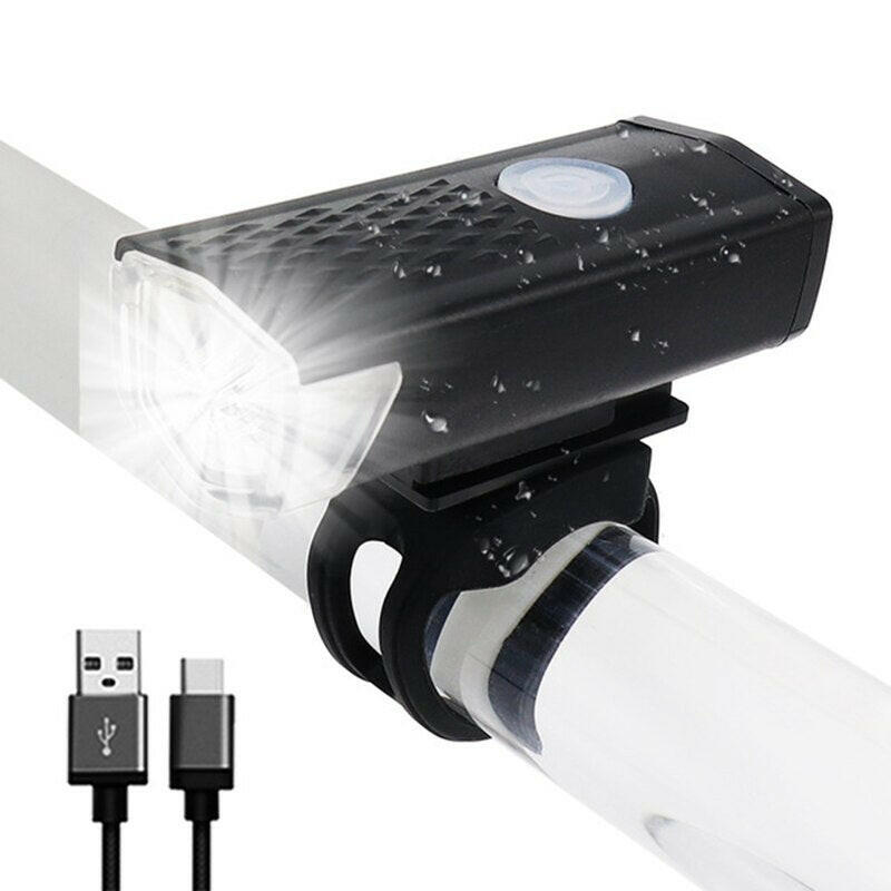 MTB Bike Front Lights USB LED Rechargeable Waterproof Mountain Bike Headlight Bicycle Light Warning Cycling Accessories-WAYBIKER