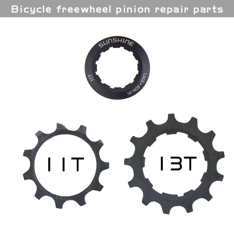 SUNSHINE-SZ Black Bicycle Flywheel Pinion Repair Parts 11 Speed Bike Cassette 11T 12T 13T Bicycle Flywheel Locking Cover-WAYBIKER