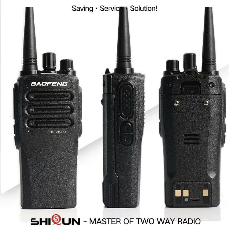 BF-1909 BaoFeng Walkie Talkie 10W Type-C Charging 3800mAh UHF 400-470MHz FM High Power Long Rang BF-888S Upgraded Version Radio-WAYBIKER