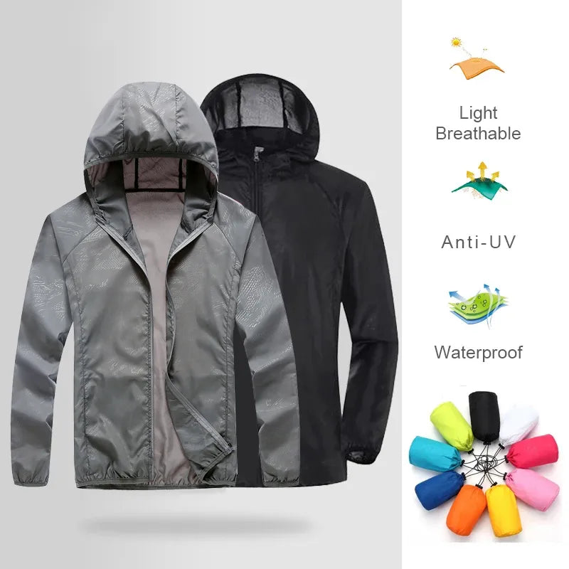 Men Women Hiking Jacket Waterproof Camping Cycling Clothes Sun-Protective Outdoor Sports Coats Unisex