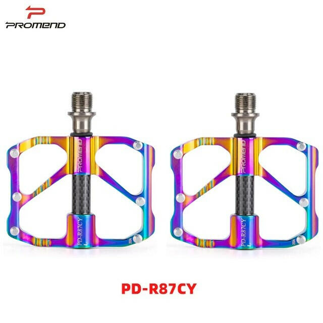 PROMEND new MTB/Road Bicycle Colorful Carbon Fiber Pedal Anti-slip Ultralight Mountain Bike Big Foot Pedals 3 Bearings Pedal Vtt-WAYBIKER
