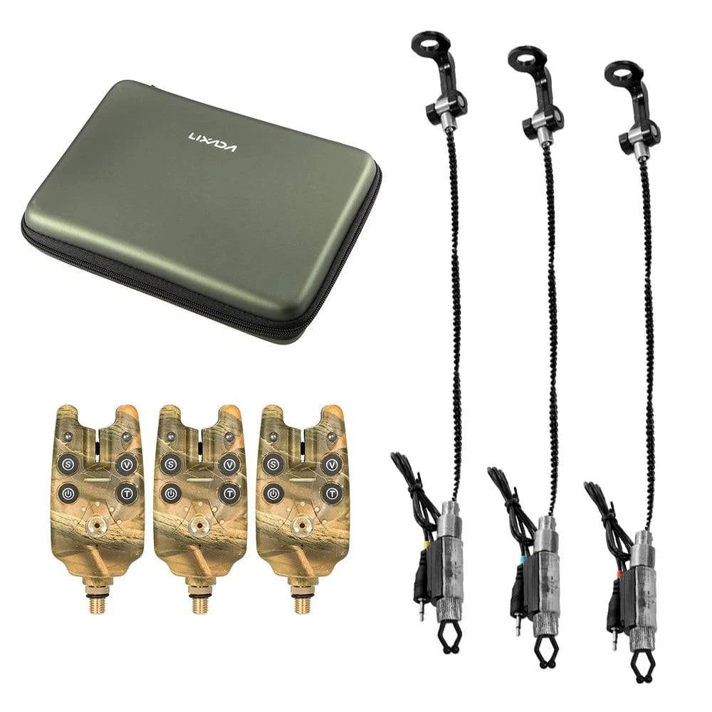 Fishing Bite Alarms Set Digital Fishing Alarm Kit LED Alarm Indicator Alert Bell Fishing Swinger Fishing Alarm Fishing Tackle-WAYBIKER