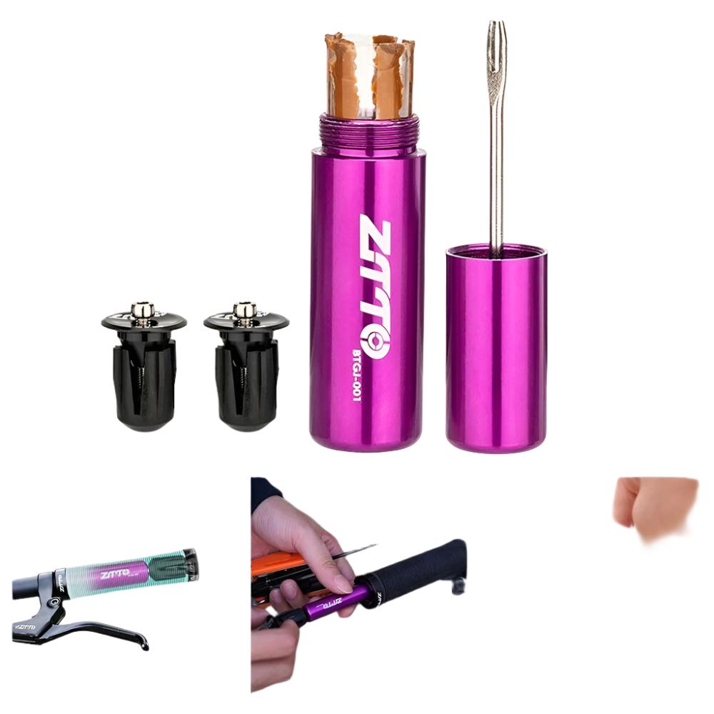 MTB Bicycle Tire Repairing Kit Tubeless Tire Plug Tool Fix Flat Puncture with 5 Strips 2 Handlebar Plugs MTB Bike Accessories-WAYBIKER