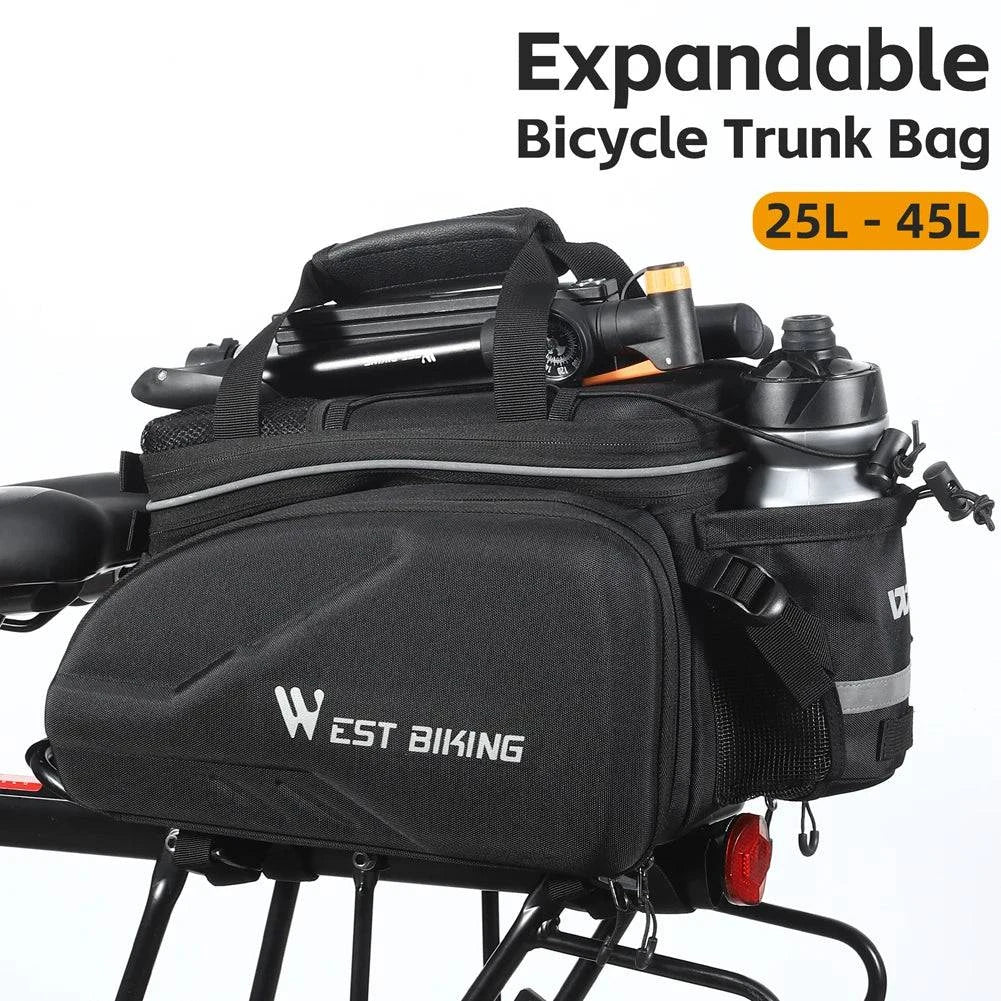 Expandable Large Capacity Bicycle Rear Rack Bag Outdoor TravelPack Portable Handbag Cycling Bike Rearseat Storage Bag-WAYBIKER