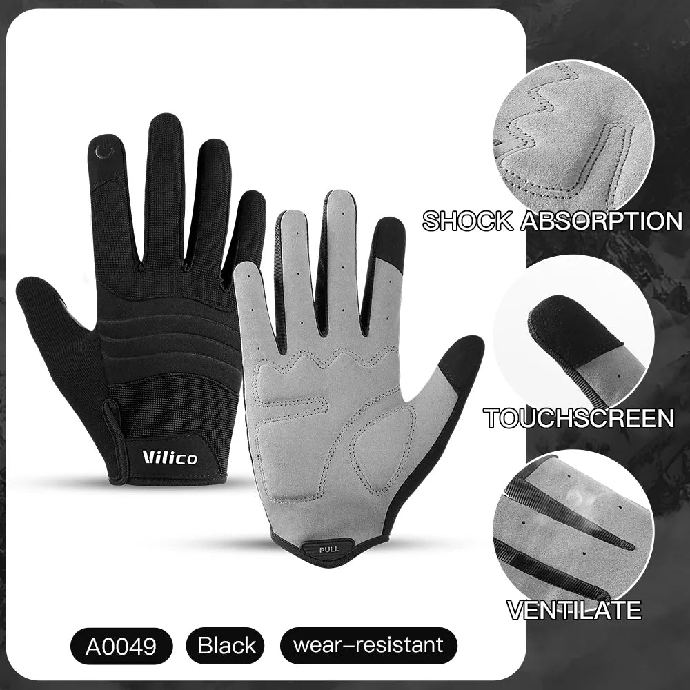 New Cycling Gloves Women Men Thicken Absorption Shock Pads Breathable Nonslip Outdoor Sports Mountaineering Hiking Riding Gloves-WAYBIKER