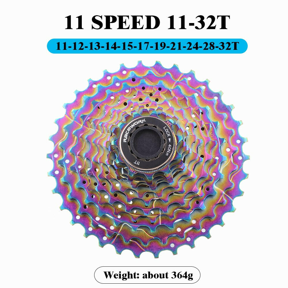 RACEWORK Road Bike 11 Speed Cassette 28/32/34T Bicycle 12S Freewheel Gold Silver Rainbow Flywheel For Shimano 105 R7000 R8000-WAYBIKER