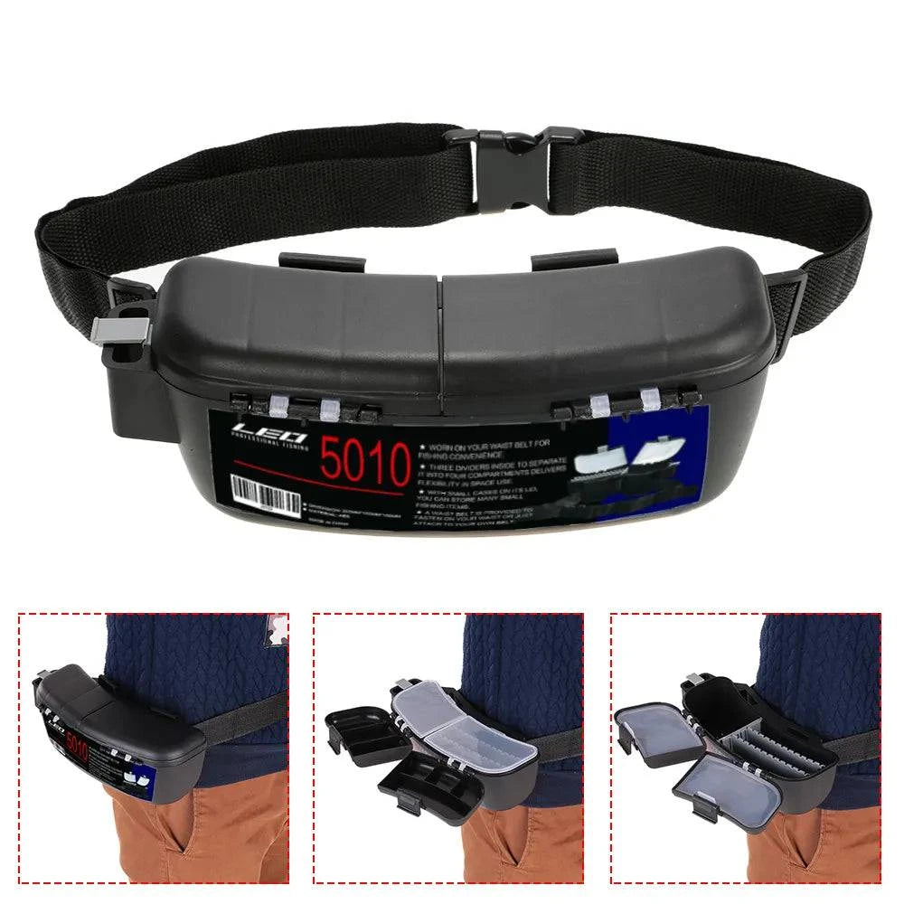 Portable Fishing Tackle Box Storage Box Carrier Lure Holder Container Case Fishing Hooks Accessory Waist Belt Fishing Gear Box-WAYBIKER