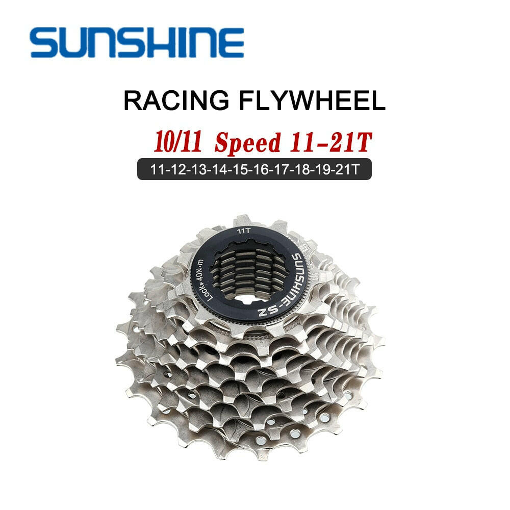 Sunshine Racing Bike Freewheel 10 11 Speed Velocidade 11-21T Bicycle Cassette Sprocket Road Bikes Ratchet-WAYBIKER