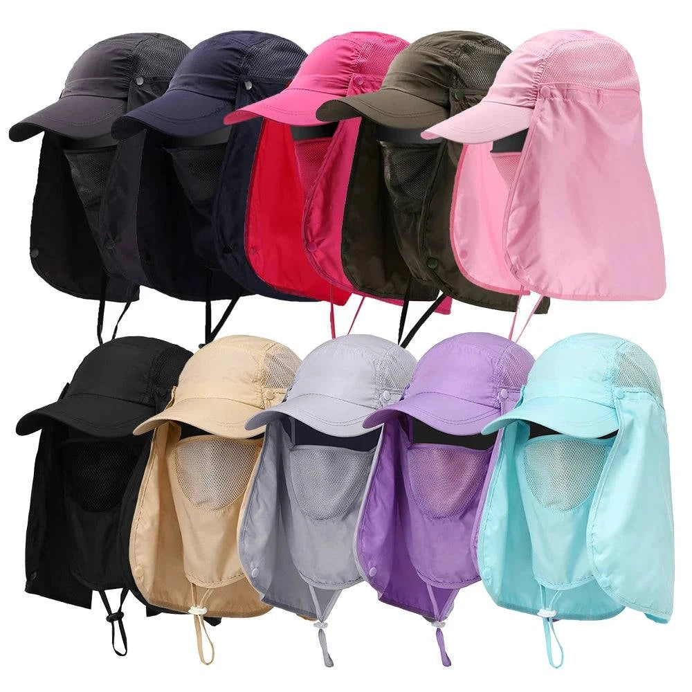 Outdoor Sport Hiking Visor Hat UV Guard Face Neck Cover Fishing Sun Protection Cap-WAYBIKER