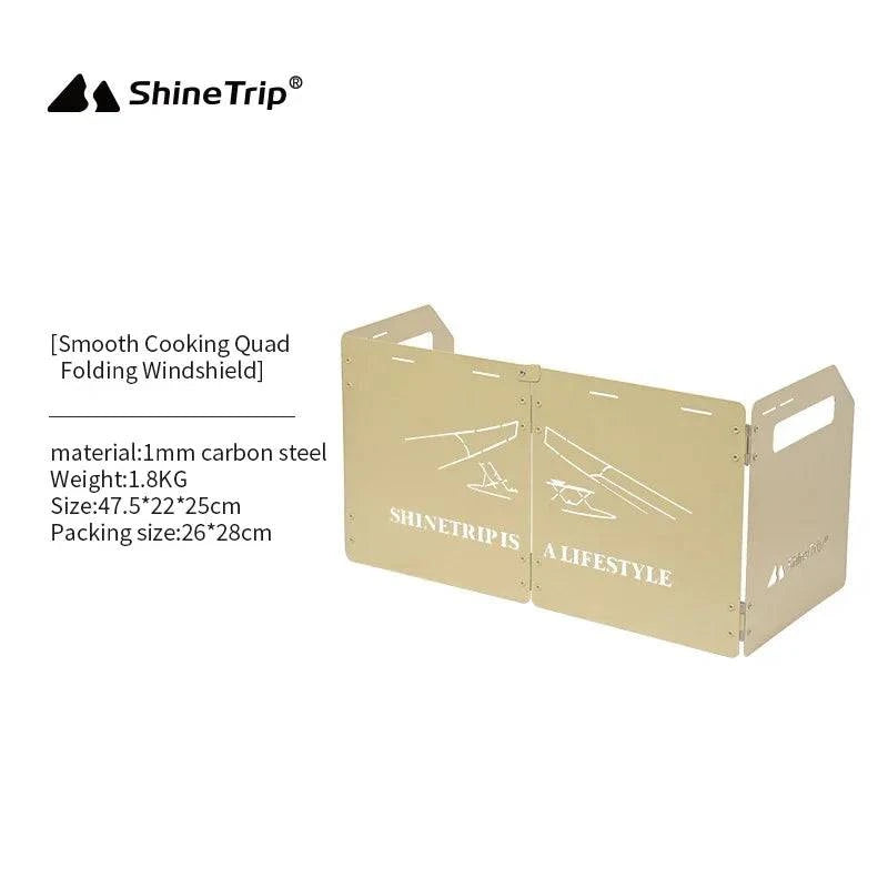 ShineTrip Outdoor Cassette Stove Heat Shield Camping Quad Fold Portable Windscreen Thickened Folding Windshield ﻿-WAYBIKER