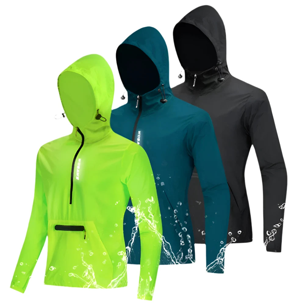 WOSAWE Cycling Windbreaker Gravel Men Hooded Jacket Mountain Bike MTB Road Bike Coat Packable Racing Bicycle Windshield Jackets-WAYBIKER