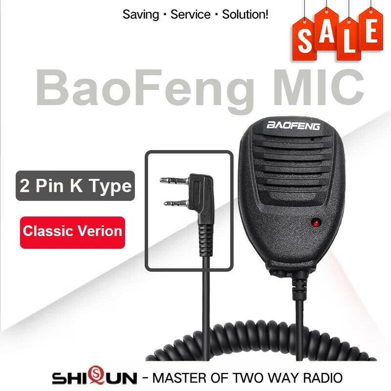 Baofeng AR-152 Tactical Speaker Mic Shoulder Microphone Volume Adjustable for Baofeng UV-K5 UV-5R UV-S9 UV-13 PRO Walkie Talkies