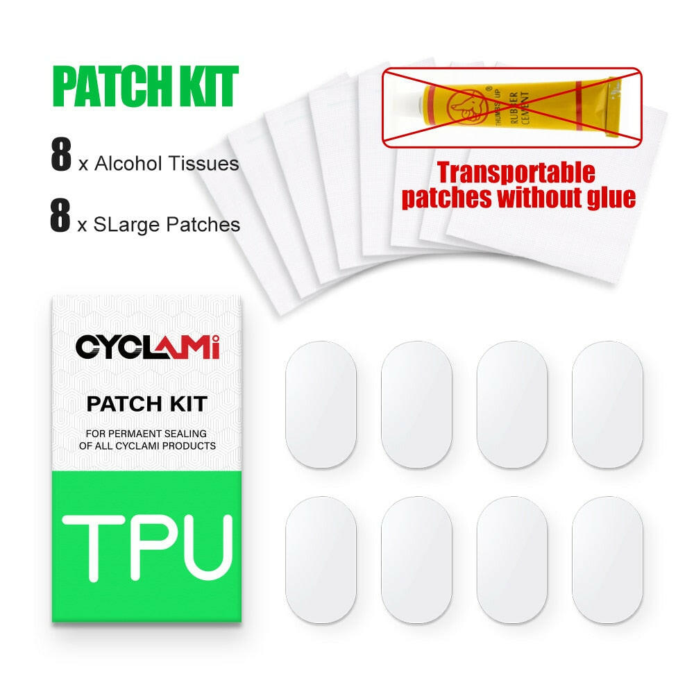 Bike Inner Tube Tire Patch Patching tools Repair Kit 8 pieces Road MTB Folding Bicycle TPU Material Powerful Glue-free