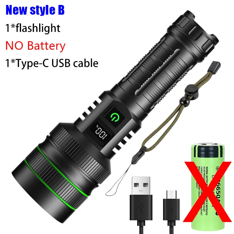 USB Rechargeable LED Flashlights High Lumens Super Bright Tactical Handheld Flash Light Zoomable,Waterproof  Emergency Lantern-WAYBIKER