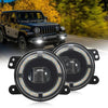 4 Inch 200W LED Fog Lights Car LED Fog Lights 20000LM Driving Bumper Lights Waterproof Replacement for Jeep Wrangler Off Road-WAYBIKER