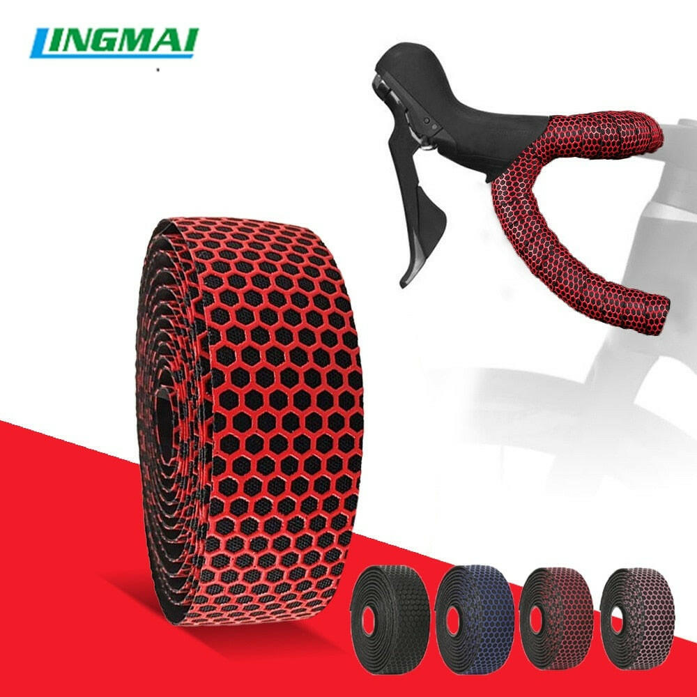 LINGMAI Professional Soft Road Bike Handlebar Tape PU EVA Anti-slip Bike Bars Grips Tape Cycling Bicycle Handlebar Tape-WAYBIKER