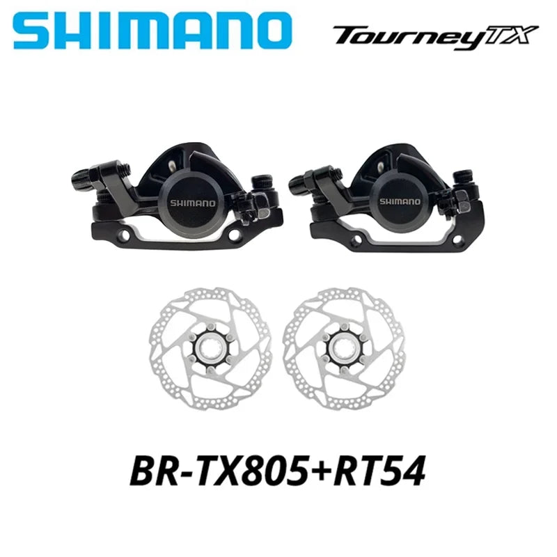 Shimano TOURNEY TX BR-TX805 Mechanical Disc Brake Calipers Resin Pads TX805 Caliper G3 HS1 RT56 RT54 RT30 RT26 Rotor 160mm