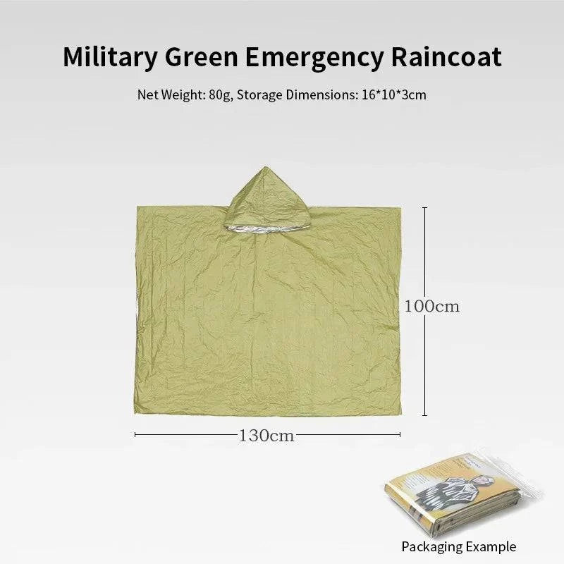 Emergency Raincoat Poncho Waterproof Rainwear Blanket Survival Camping Equipment Cold Insulation Rainwear Camping Equipment-WAYBIKER