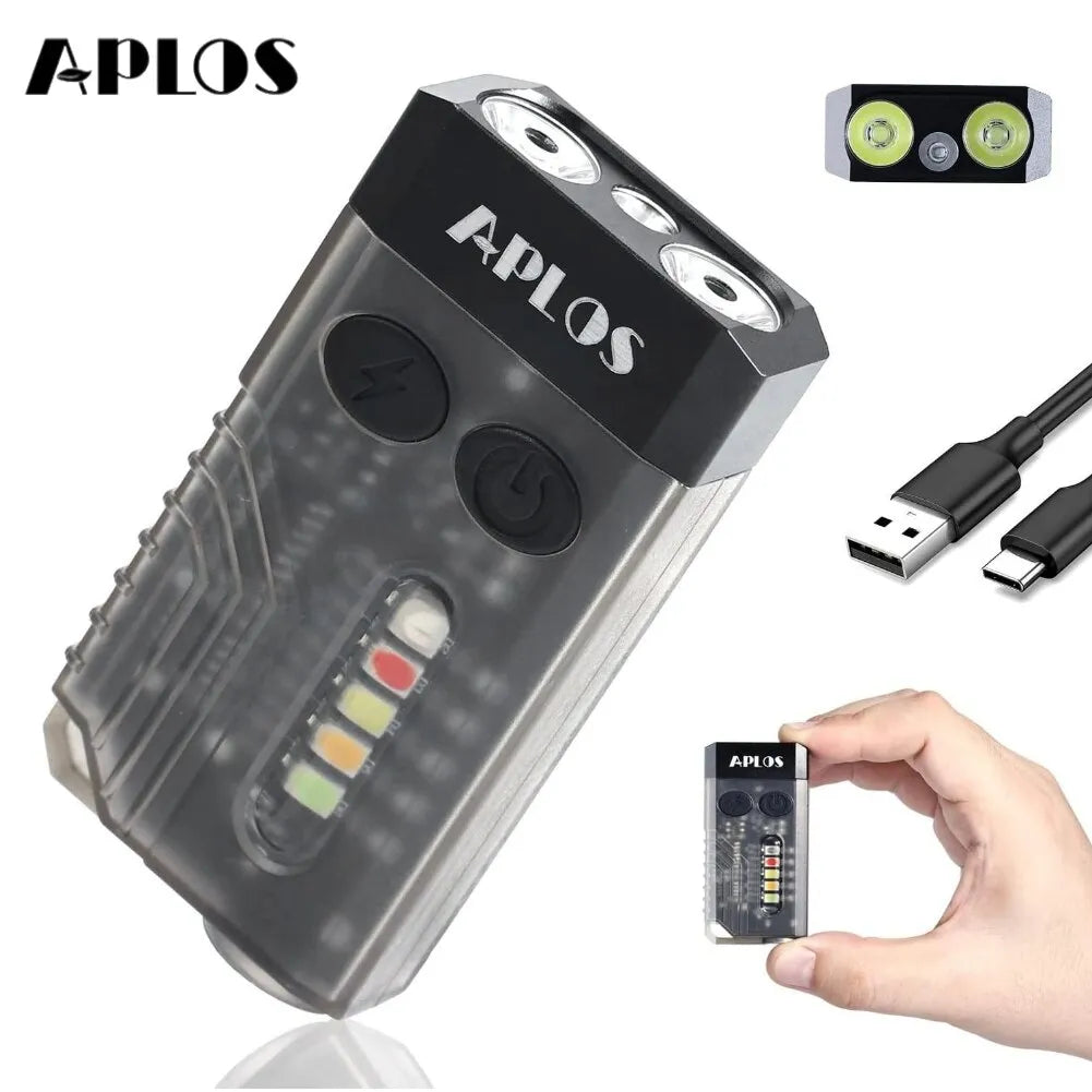 APLOS L02 EDC Flashlight Keychain Light 1000 Lumens Portable Super Bright USB C Charging Torch Emergency Work Camping Lantern