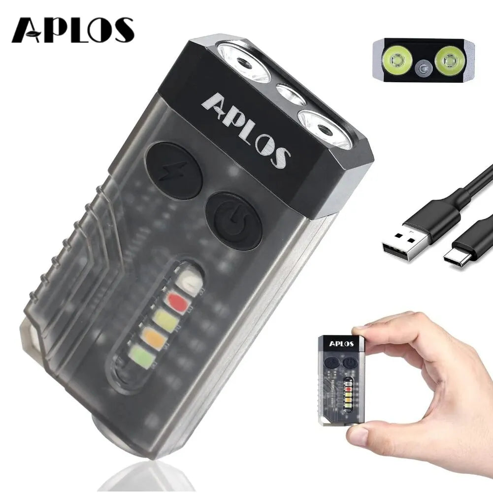 APLOS L02 EDC Flashlight Keychain Light 1000 Lumens Portable Super Bright USB C Charging Torch Emergency Work Camping Lantern-WAYBIKER
