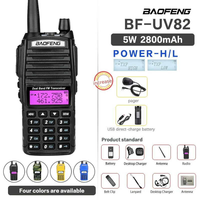 Optional 5W 8W Baofeng UV-82 Walkie Talkie 10 km Baofeng uv5r walkie-talkie hunting Radio uv 82 Baofeng UV-9R UV-5R UV-8HX UV-XR-WAYBIKER