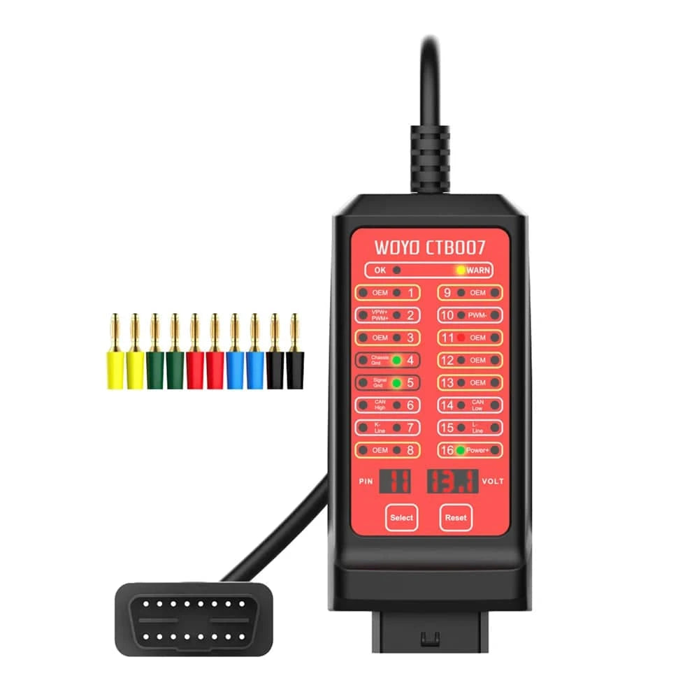 12V 24V Portable CAN Tester 16 Pin Break Out Box Detection CAN Bus Circuit Tester Vehicle Diagnosis On-Board Diagnostics Tester-WAYBIKER