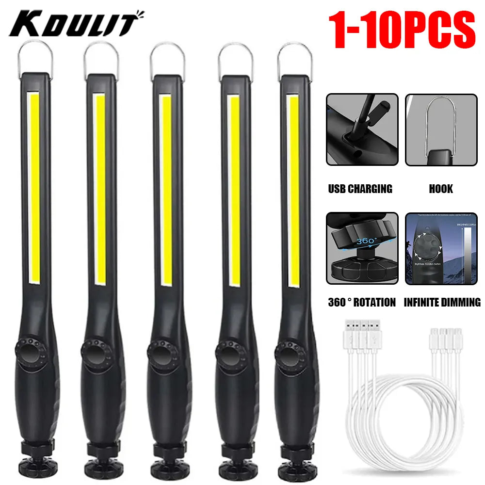 USB Rechargeable LED Flashlight New COB Magnetic Work Light Portable Lantern Camping Torch Car Repair Lamp With Built-in Battery-WAYBIKER