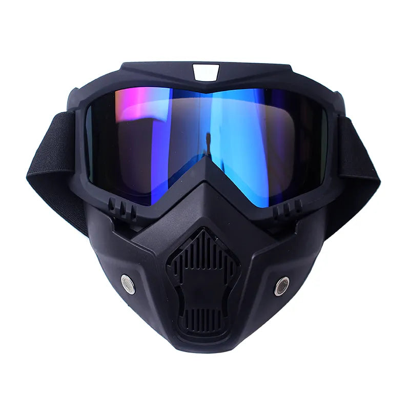 zlangsports Goggles Mask Anti-UV Detachable Windproof Motorcycle HD Motocross Glasses Retro Riding Eyewear Ski Sunglasses-WAYBIKER