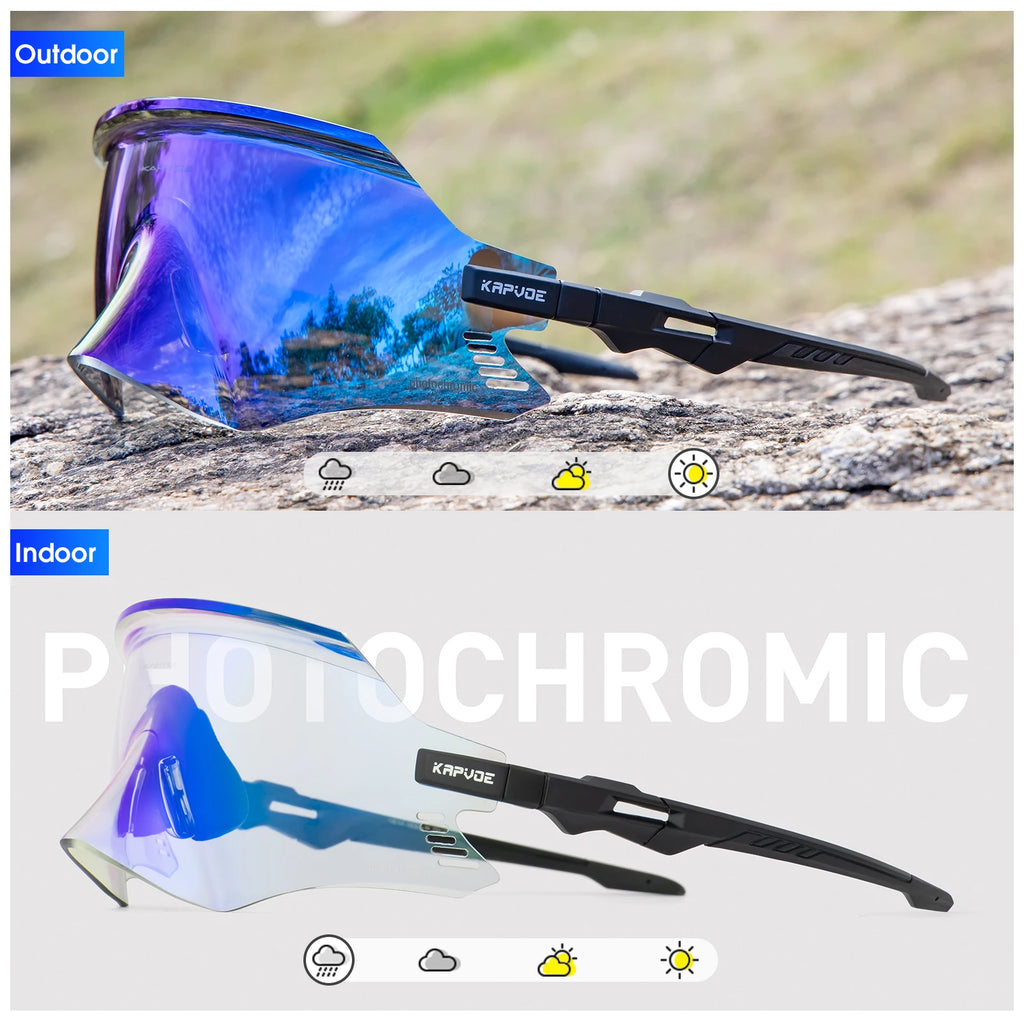 mtb goggles photochromic Kapvoe Photochromic Cycling Sunglasses UV400 Cycling Glasses Outdoor B