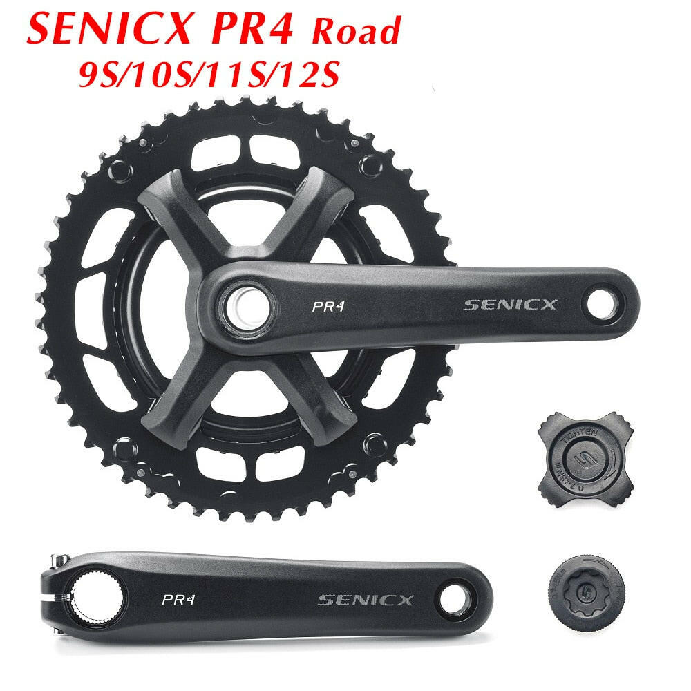 SENICX PR4 Road Bicycle Crank Set 165MM/170mm/175MM  Double Disc 50-34T Chainring-WAYBIKER