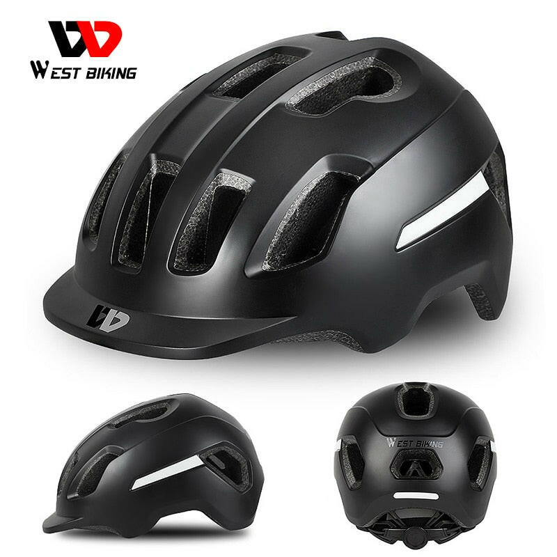 WEST BIKING Ultralight Bicycle Helmet Adjustable Electric Bike Safety Cap MTB Mountain Road Motorcycle Men Women Cycling Helmet-WAYBIKER