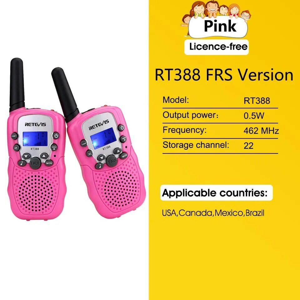 RETEVIS RT388 Walkie Talkie Children 2 Pcs Children Radio Receiver WalkieTalkies Kids Birthday Gift Child Toys for Boys Girls-WAYBIKER