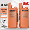 1/2PCS Baofeng BF-T20 Mini Walkie Talkie Rechargeable UHF 400-470MHz USB Type-C BF-888S Portable Ham Two Way Radio For Hunting