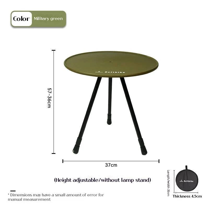 Difeike Small Round Table Outdoor Table Camping Table Adjustable Lightweight Outdoor Folding Table Lamp Stand-WAYBIKER
