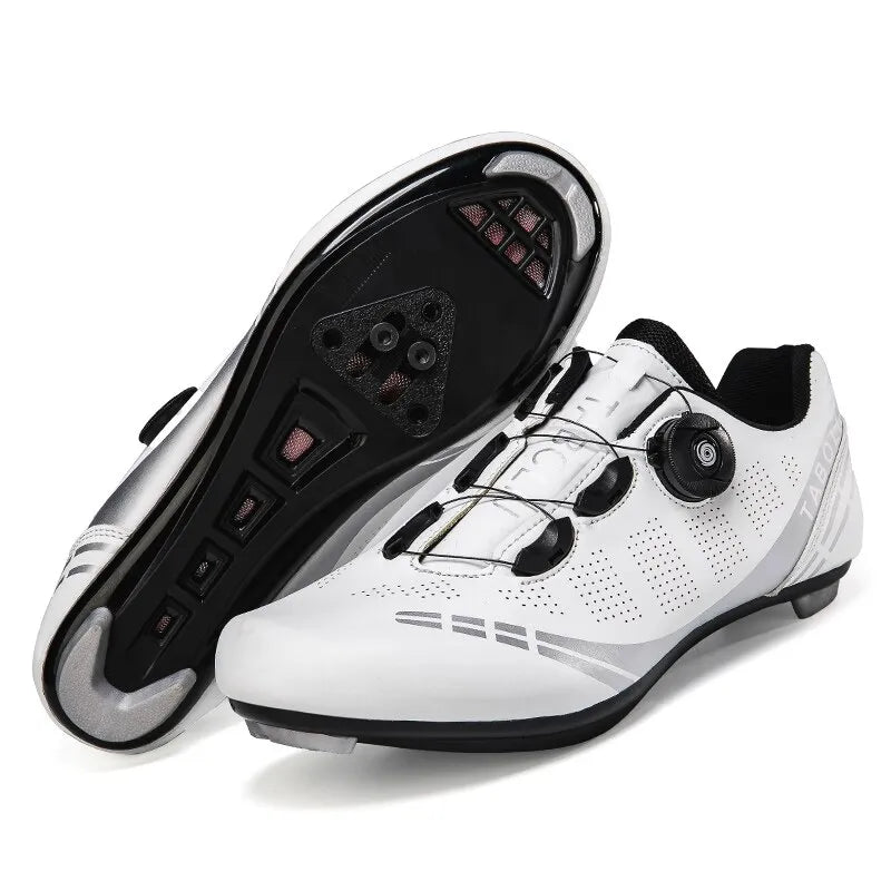 Baasploa Men Cycling Shoes Professional Road SPD Sneakers Bike Flat Racing For Men Breathable Mountain Biking Footwear Antiskid-WAYBIKER