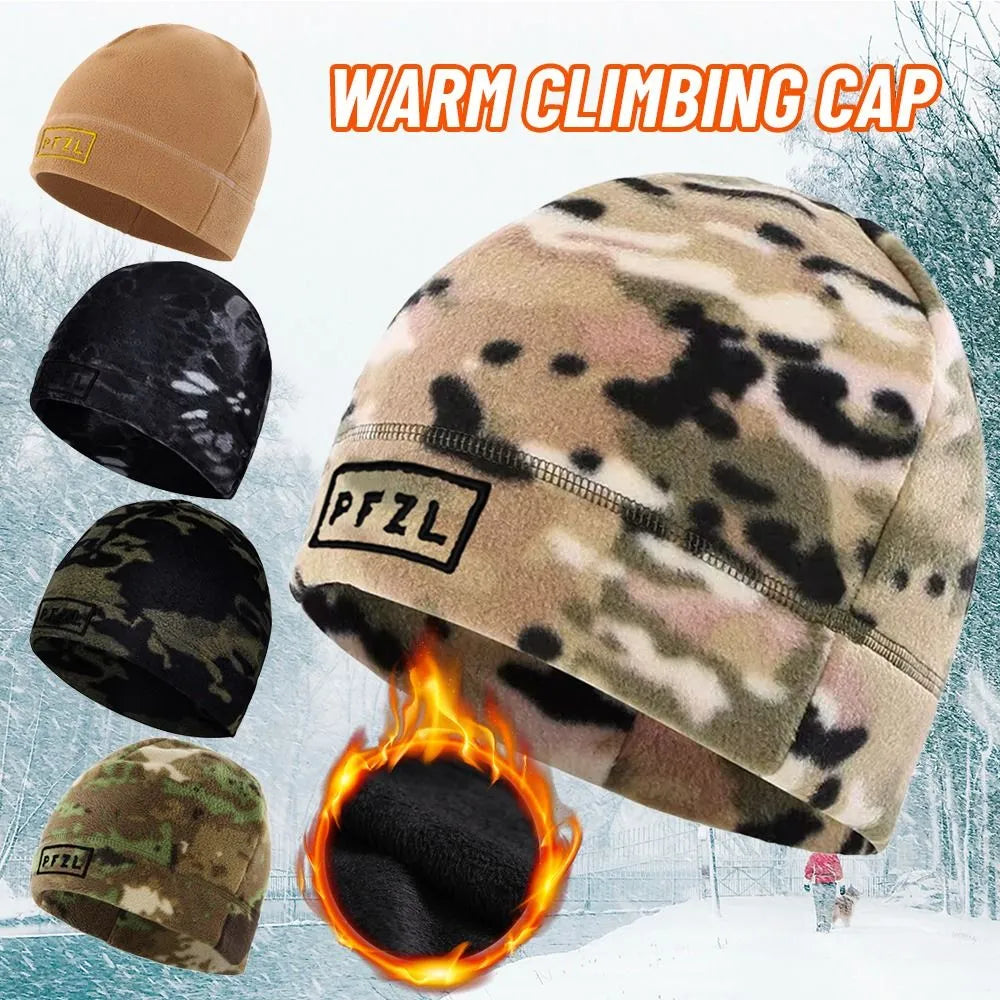 Outdoor Riding Fishing Hiking Windproof Warm Fleece Cap Men Women Winter Climbing Hunt Training Breathable Thermal Tactical Hat-WAYBIKER