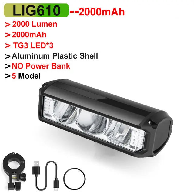 NEWBOLER Bicycle Light Front 10000mAh Bike Light 6000Lumen Waterproof Flashlight USB Charging MTB Road Cycling Lamp Accessories