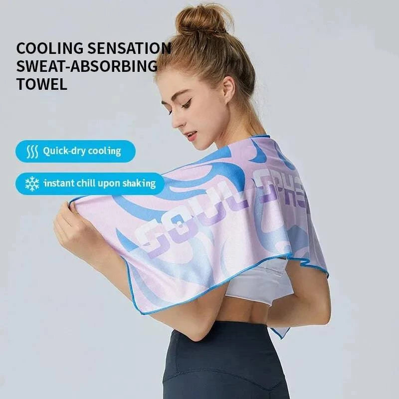 Cold Sensation Towel Absorbs Sweat Quickly Dries And Has A Portable Fitness Ice Sensation Towel Sports Sweat Wiping Towel-WAYBIKER