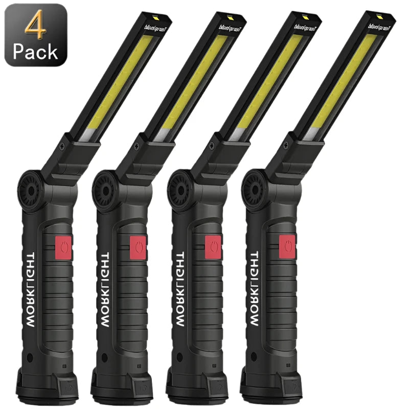 Multi Function Folding Work Light COB LED Camping Flashlight USB Rechargeable with Built-in Battery 5 Modes Inspection Lamp-WAYBIKER