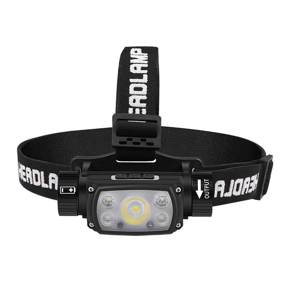 Headlamp USB Powerful LED Rechargeable 3 Modes Induction Headlight By 18650 Battery XHP50 Flashlight for Night Outdoors Camping-WAYBIKER