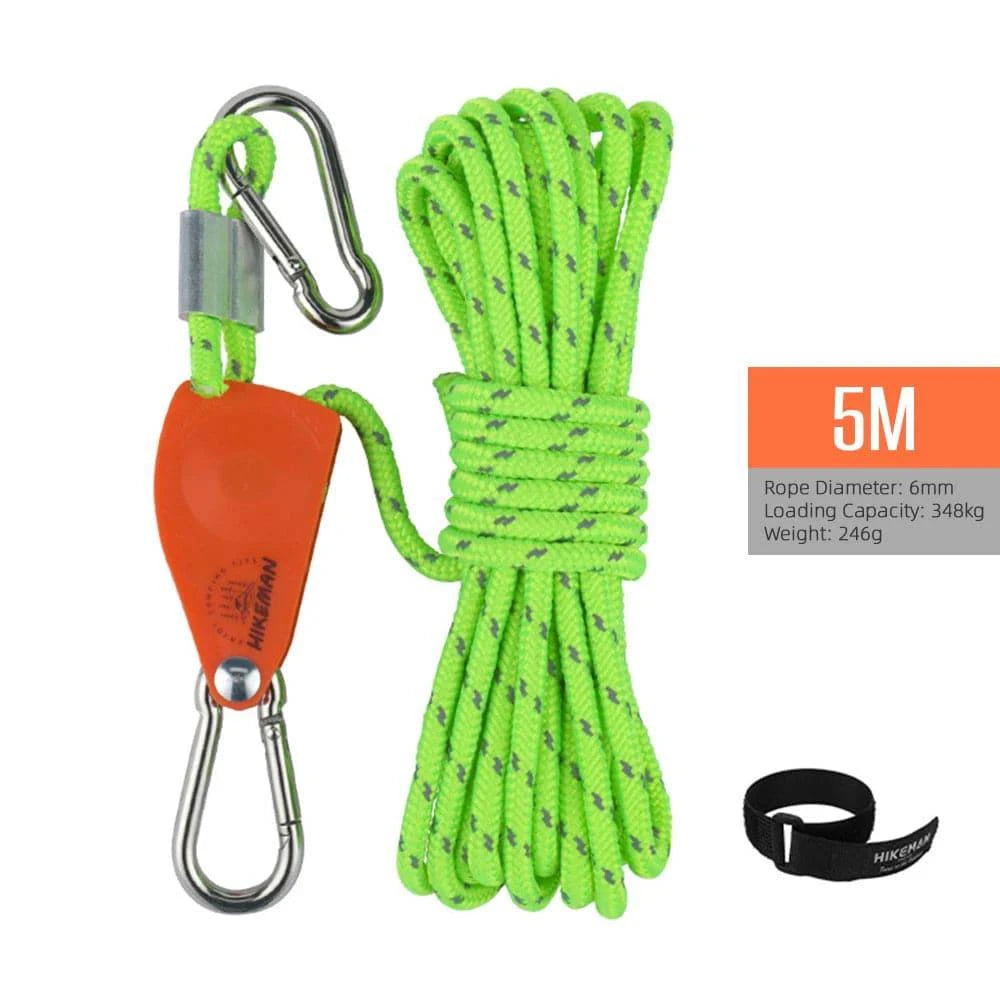4meters/5meters Adjustable Tent Rope Clip Hanger Loose-Proof Reinforced Awning Windproof Rope Clip Camping Tools-WAYBIKER