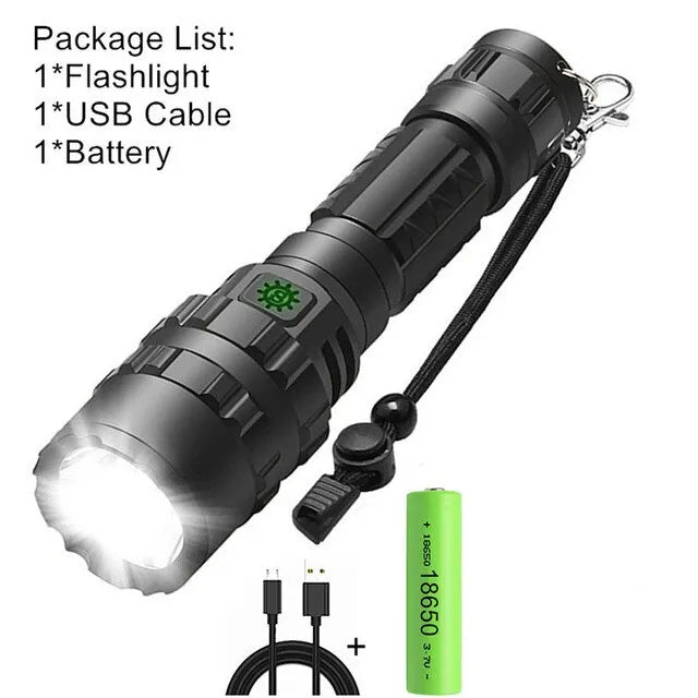 Professional Hunting Tactics Night Reconnaissance LED Flashlight L2 Lamp Beads Waterproof Rechargeable Outdoor Portable Torch-WAYBIKER