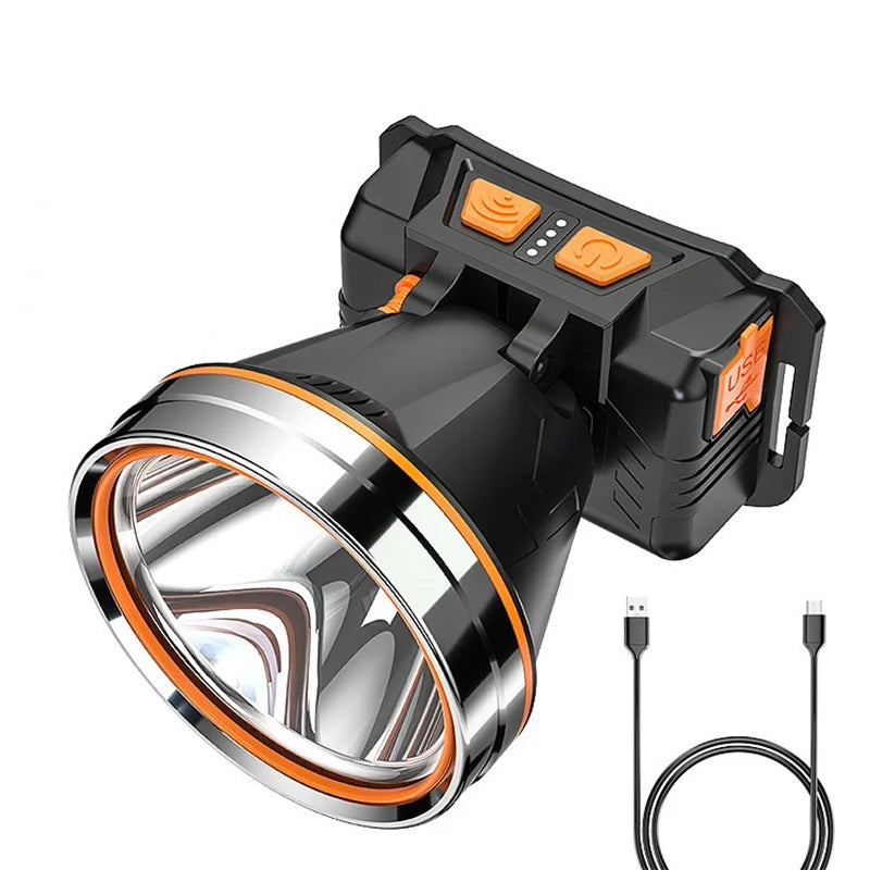 Usb Charging Induction Headlamp Outdoor Miner's Lamp Camping Wild Fishing Strong Light Led Flashlight Luz Frontal Para Cabeza-WAYBIKER