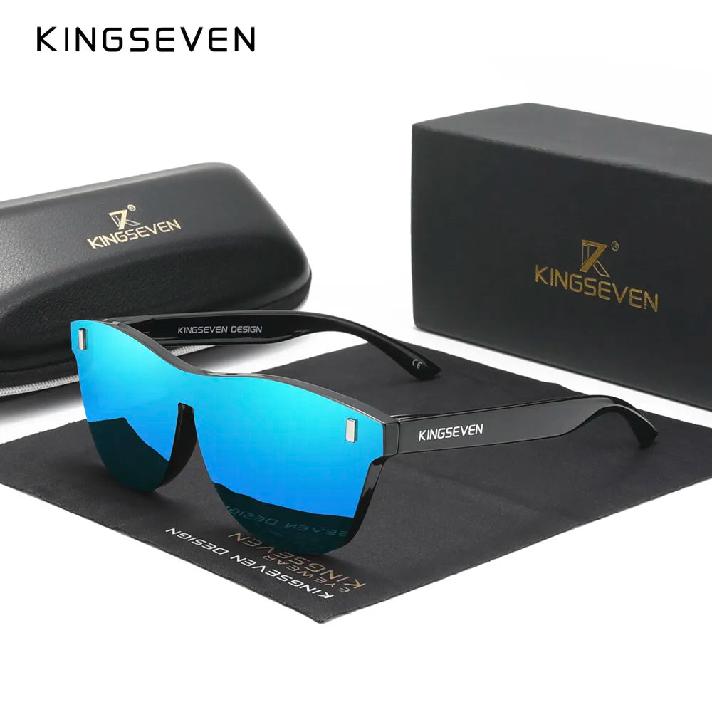 KINGSEVEN New Brand Design Men's Glasses Polarized Sunglasses Women Integrated Lens Fashion Eyewear Oculos de sol-WAYBIKER