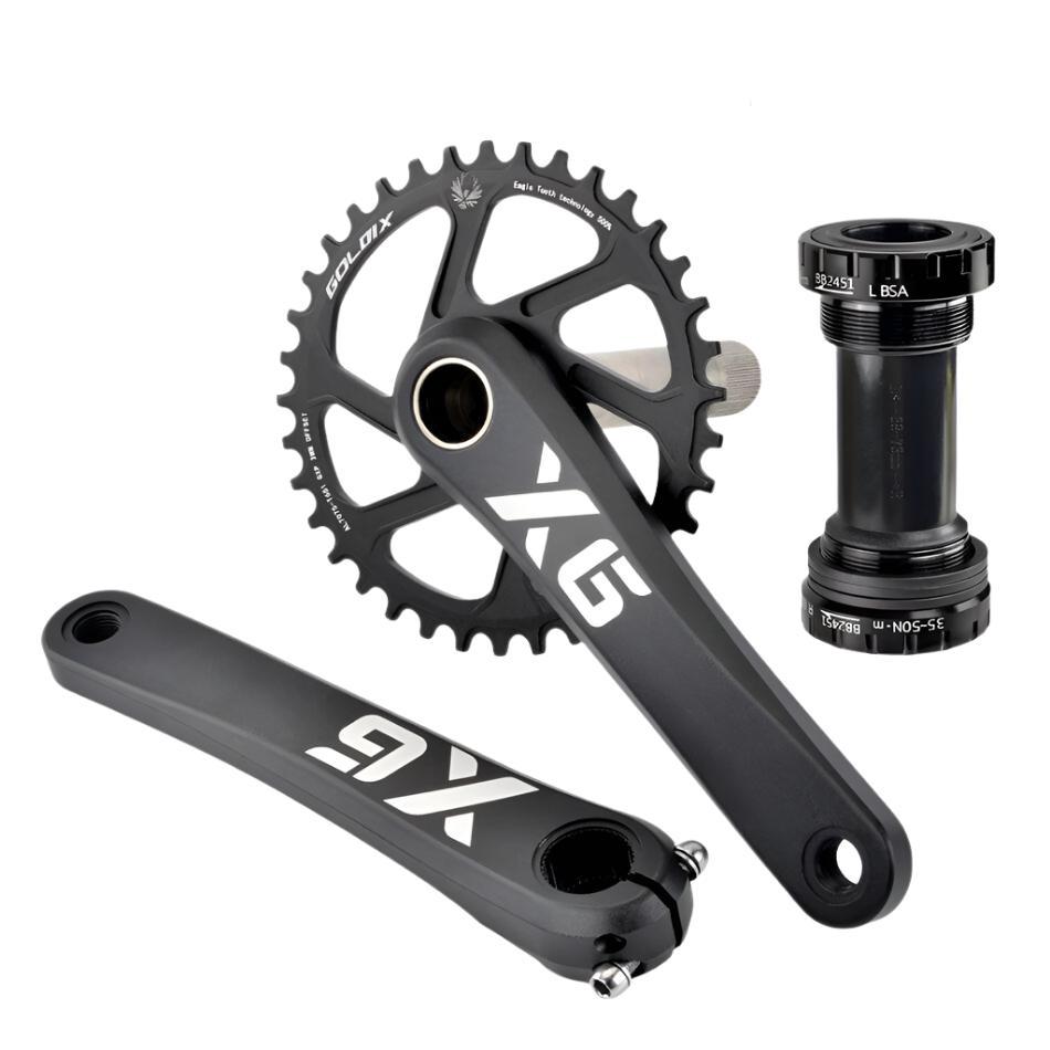 GOLDIX BIcycle Crankset 170/175mm Length Forging Crank Wide and Narrow Teeth Chainring 30/32/34/36/38T GXP Install Directly-WAYBIKER