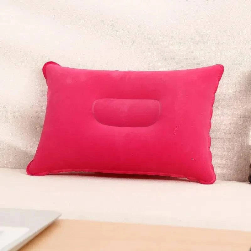 Portable Fold Inflatable Air Pillow Outdoor Travel Sleeping Camping PVC Neck Stretcher Backrest Plane Comfortable Pillow-WAYBIKER