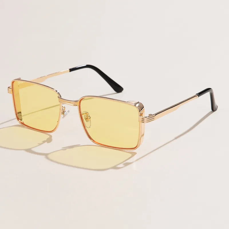 Classic Cycling Square Steampunk Sunglasses Luxury Brand Ourdoor Men Women Retro Rectangle Punk Metal Frame Sun Glasses UV400-WAYBIKER