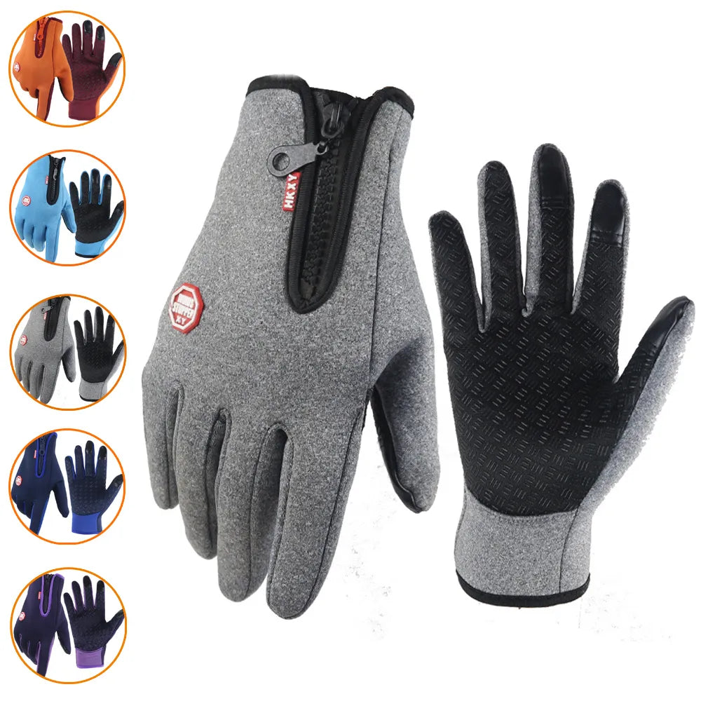 Hot Winter Gloves For Men Women Touchscreen Warm Outdoor Cycling Driving Motorcycle Cold Gloves Windproof Non-Slip Womens Gloves-WAYBIKER