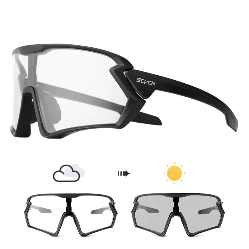 Photochromic Cycling Glasses for Men Bicycle Eyewear Mountain Bike Cycling Goggles UV400 MTB Polarized Road Sunglasses Women-WAYBIKER