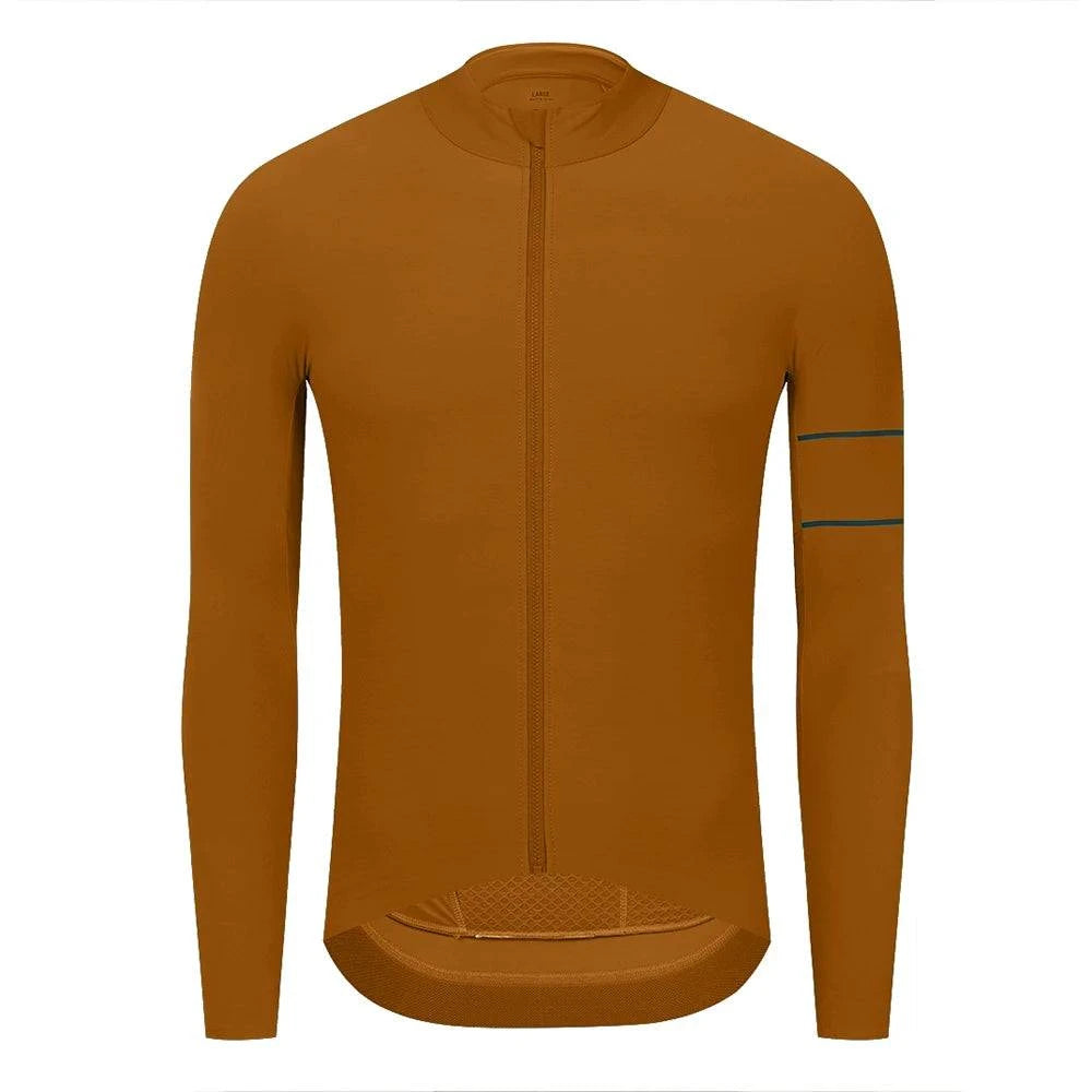 YKYWBIKE Men's Cycling Jersey Autumn 10-20°C Thermal Fleece Bicycle Jacket Long Sleeve Winter Warm Road Bike Jersey MTB Pro-WAYBIKER